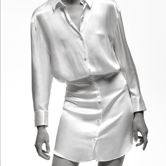 zara white short dress